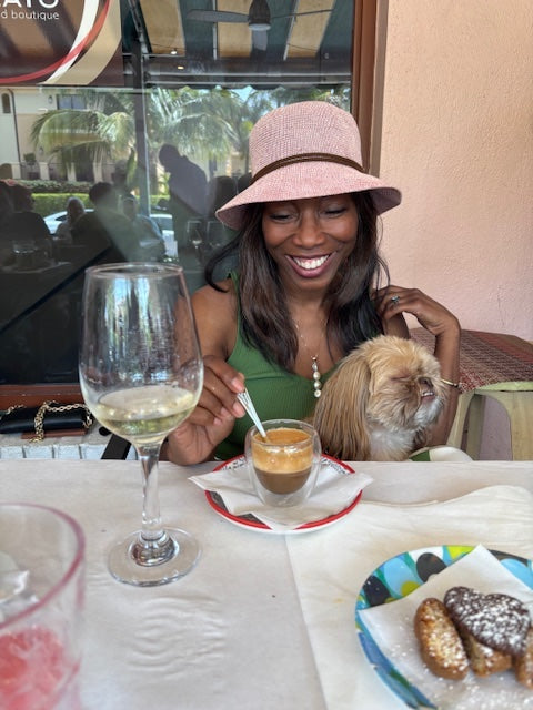 Melicent enjoys best Italian coffee for an espresso machine