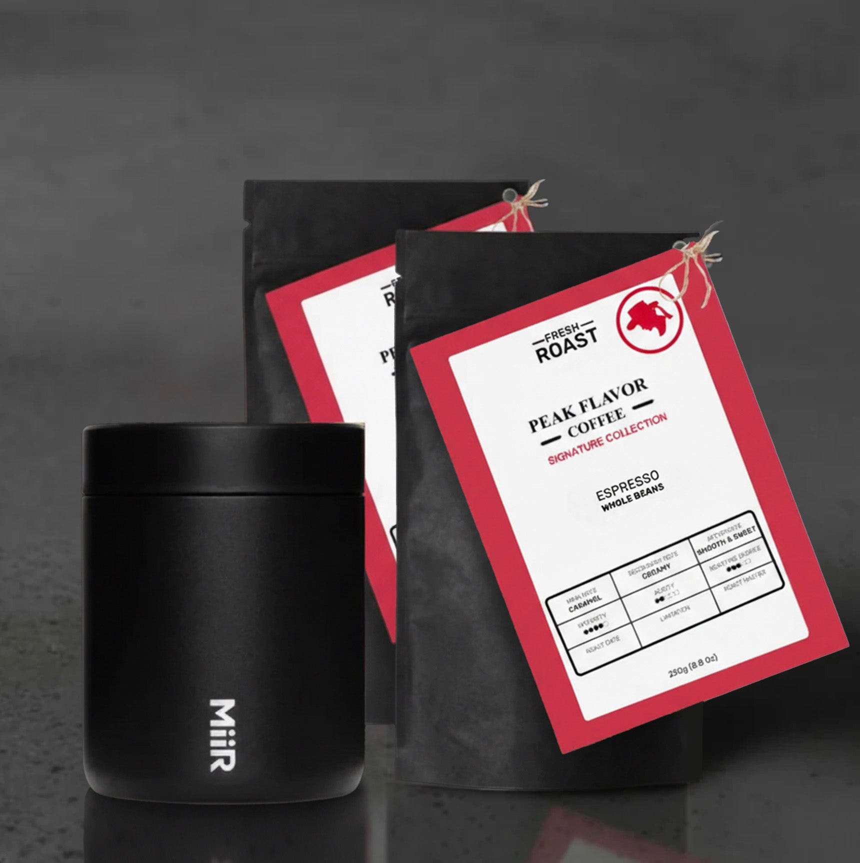 Fresh Roasted Espresso - Coffee Gift - Espresso Beans 2x250g & Flavor-Lock Canister