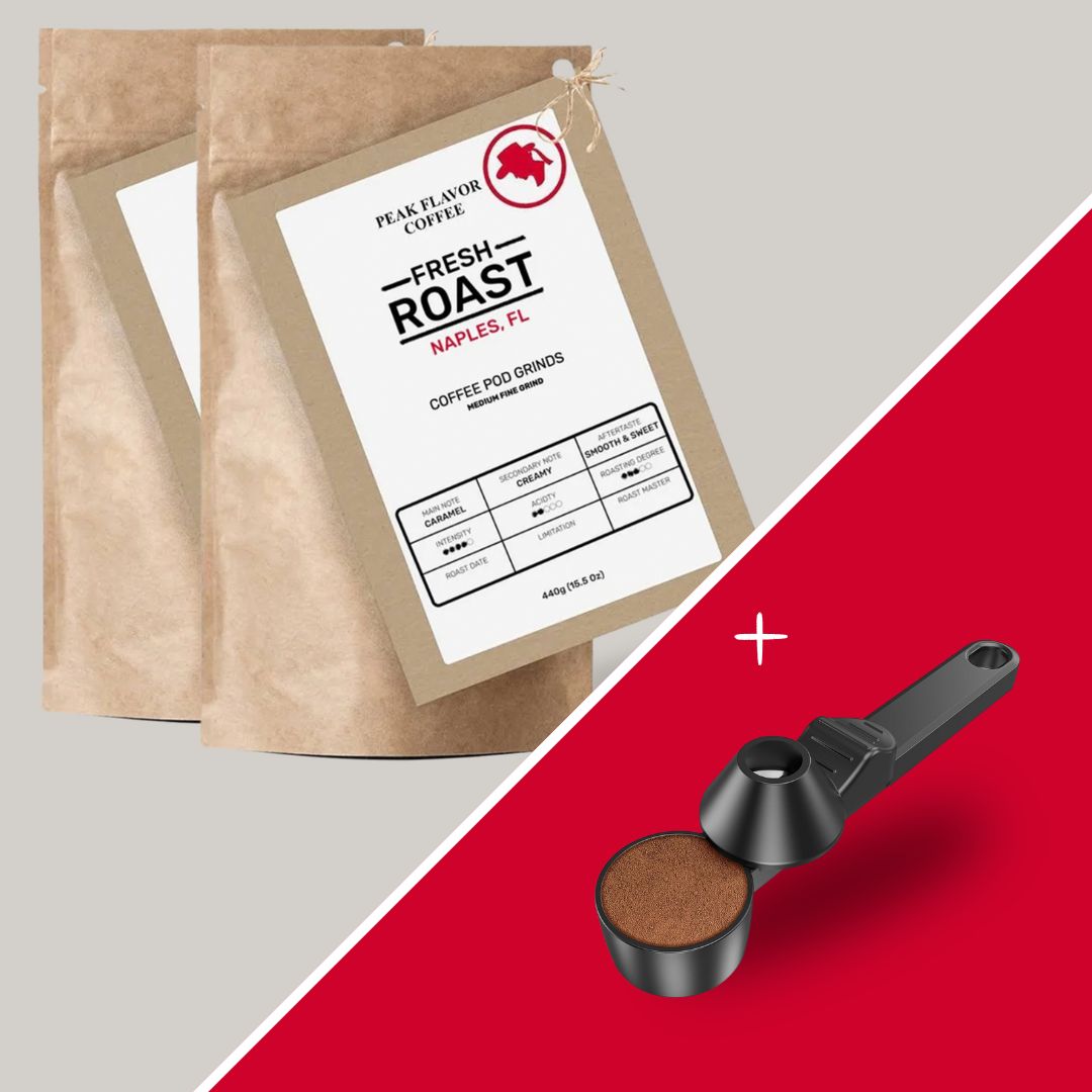 Bundle a Coffee Scoop with Fresh Roasted Coffee for Reusable K Cups