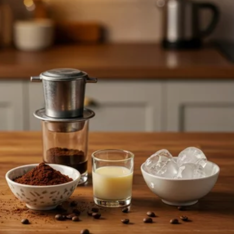 Ingredients for Vietnamese Iced Coffee