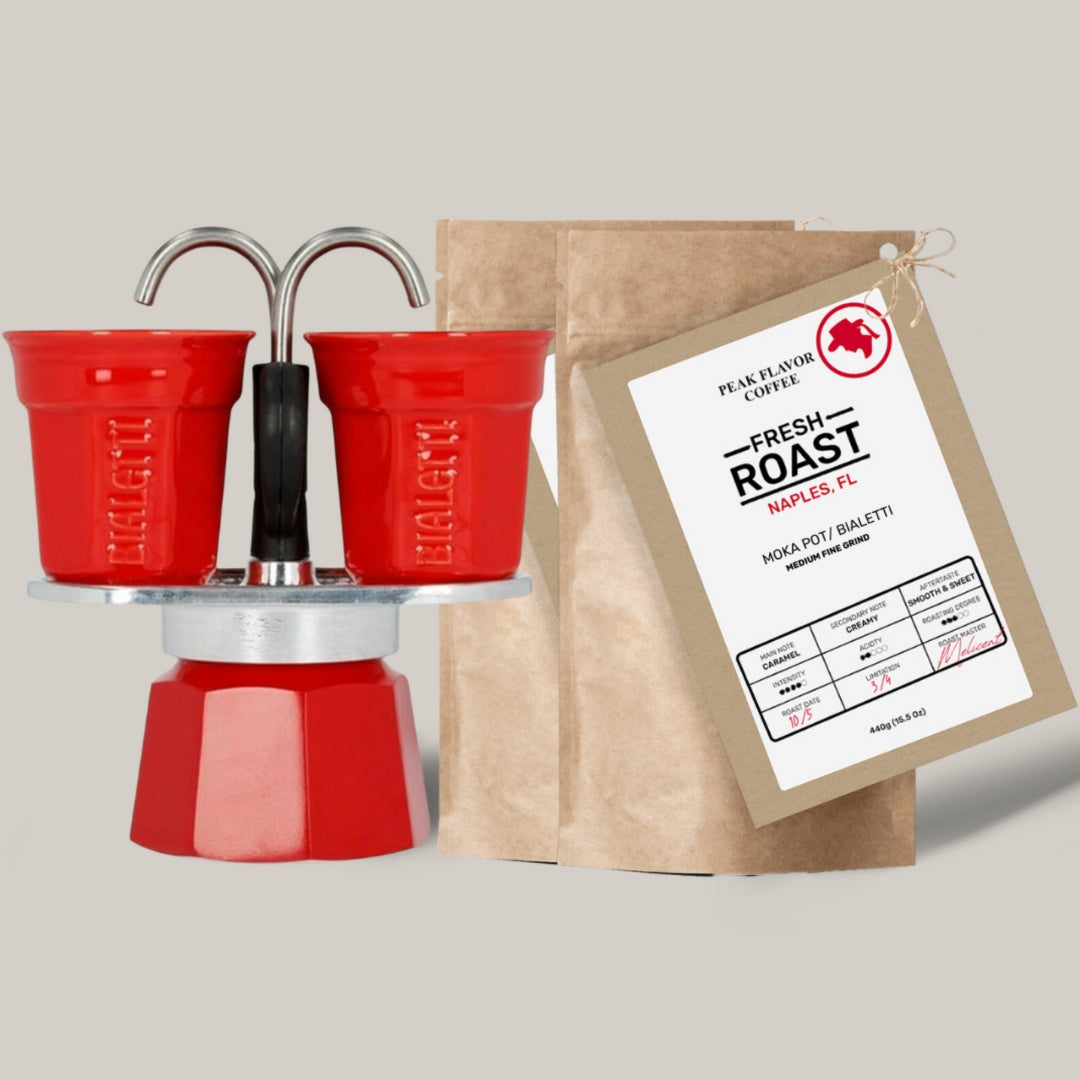 Bundle and Save 25% with Peak Flavor Moka Pot Coffee for Bialetti