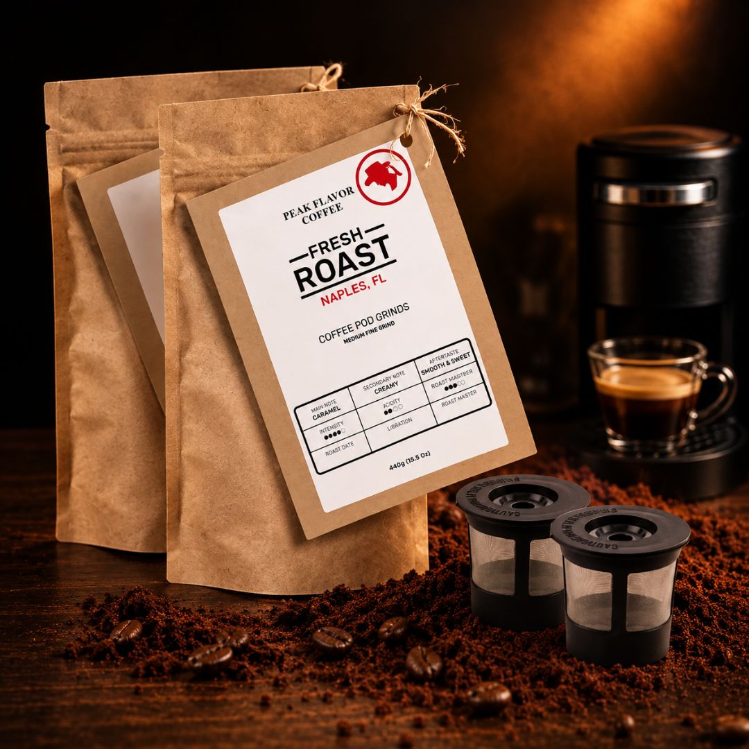 Bundle Fresh Roasted Coffee Grounds with Reusable K Cups | 88 Brews + 2 Single Stream Coffee Pods