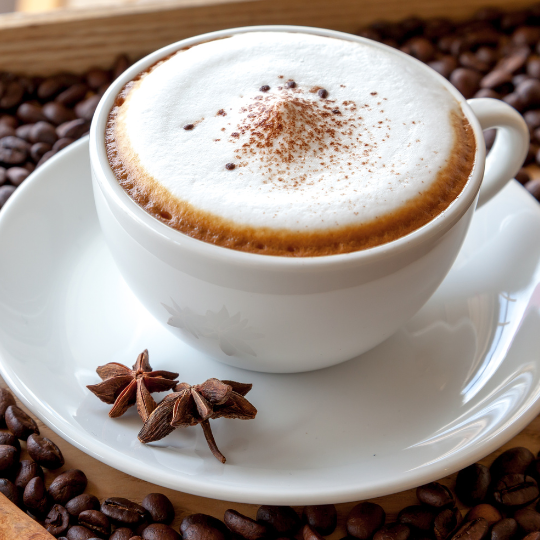 Peak Flavor selects best coffee beans for naturally sweet Italian cappuccino