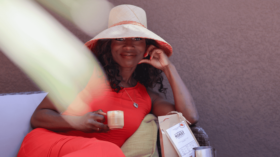 Melicent enjoys a naturally sweet home coffee