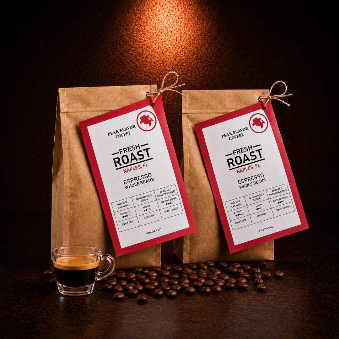 Fresh roasted Italian coffee beans for rich & creamy espresso