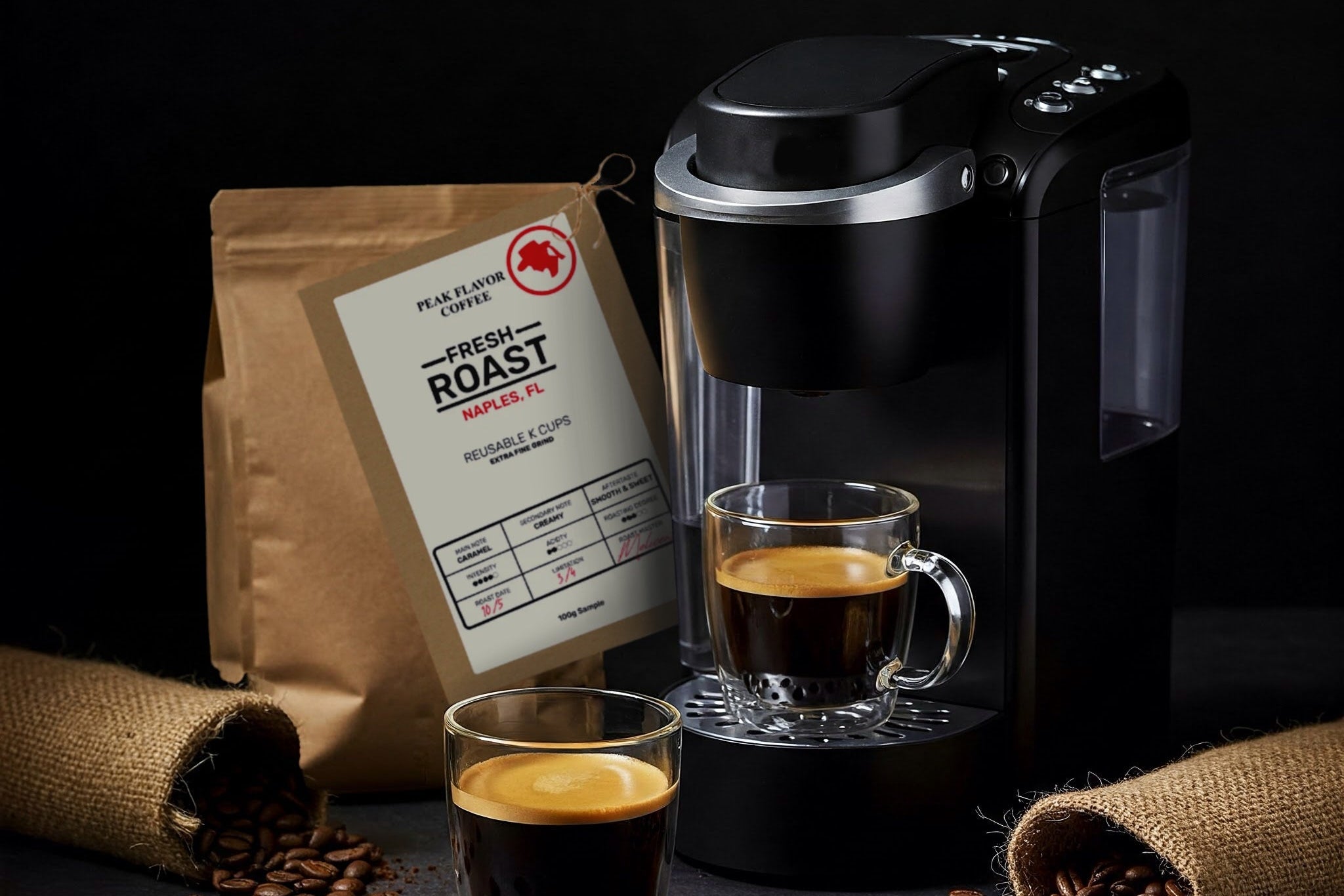 Fresh roasted coffee for reusable k cups