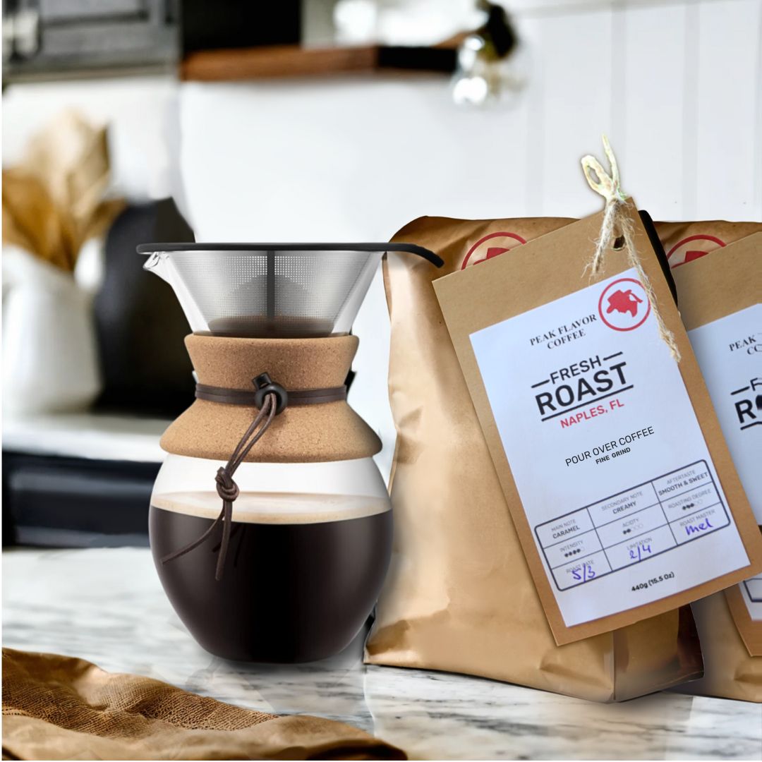 Bundle the right Coffee Grounds with a pour over coffee maker