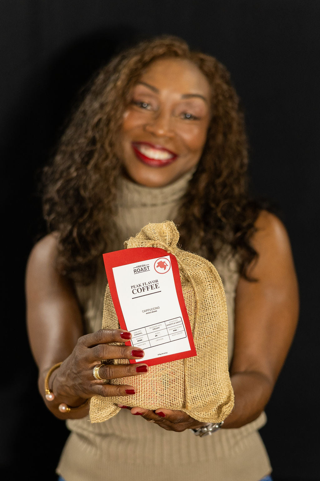 Melicent with Peak Flavor Coffee Gift Bundle