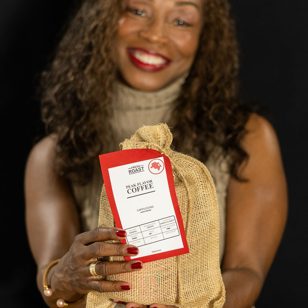 Melicent with Peak Flavor Coffee Gift Bundle