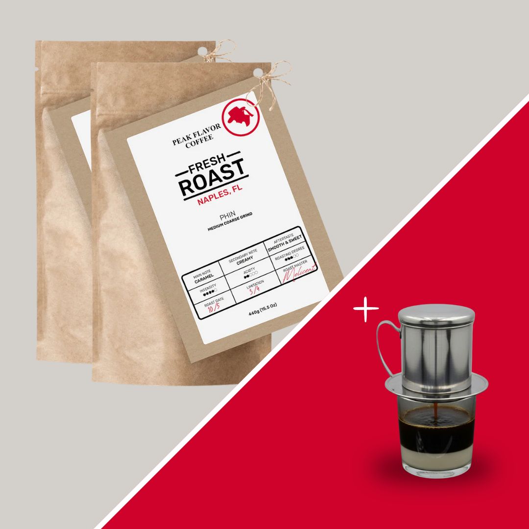 Bundle Vietnamese Coffee Grounds with a Phin Coffee Filter Set