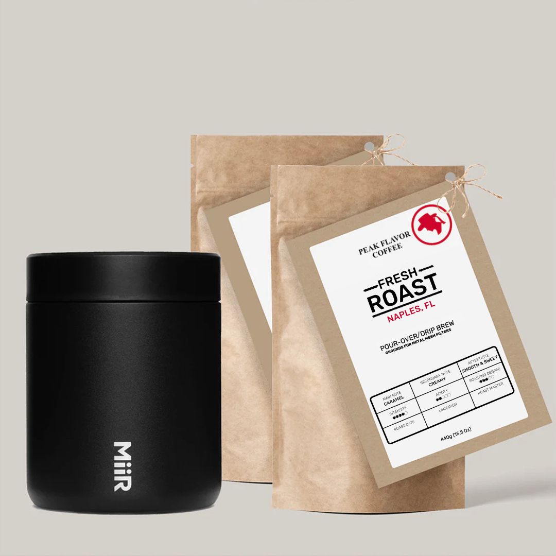 Pour over grinds bundle with Miir Coffee Canister