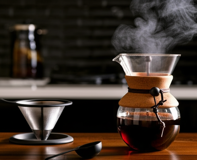 Pour Over with metal strainer