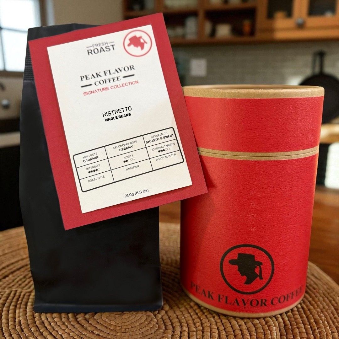 Coffee Gift with Ristretto Signature Whole Beans with Red Coffee Storage Container
