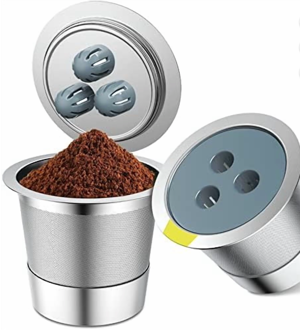 Stainless Steel Reusable K Cups for Rich Coffee with Creamy Body - Fits Ninja DualBrew Pro / 2 K Cups