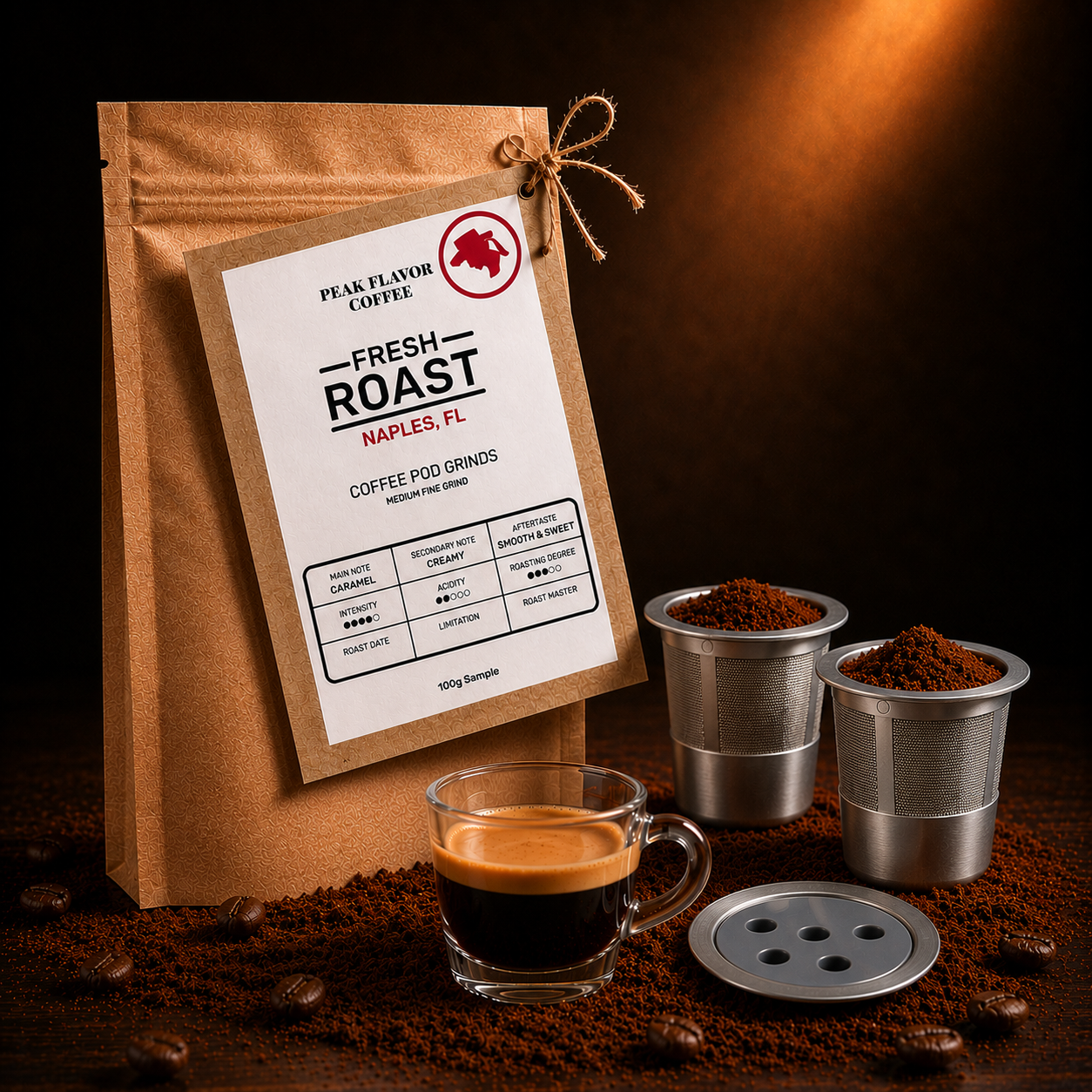 Sustainable reusable k cups for fresh roasted keurig coffee