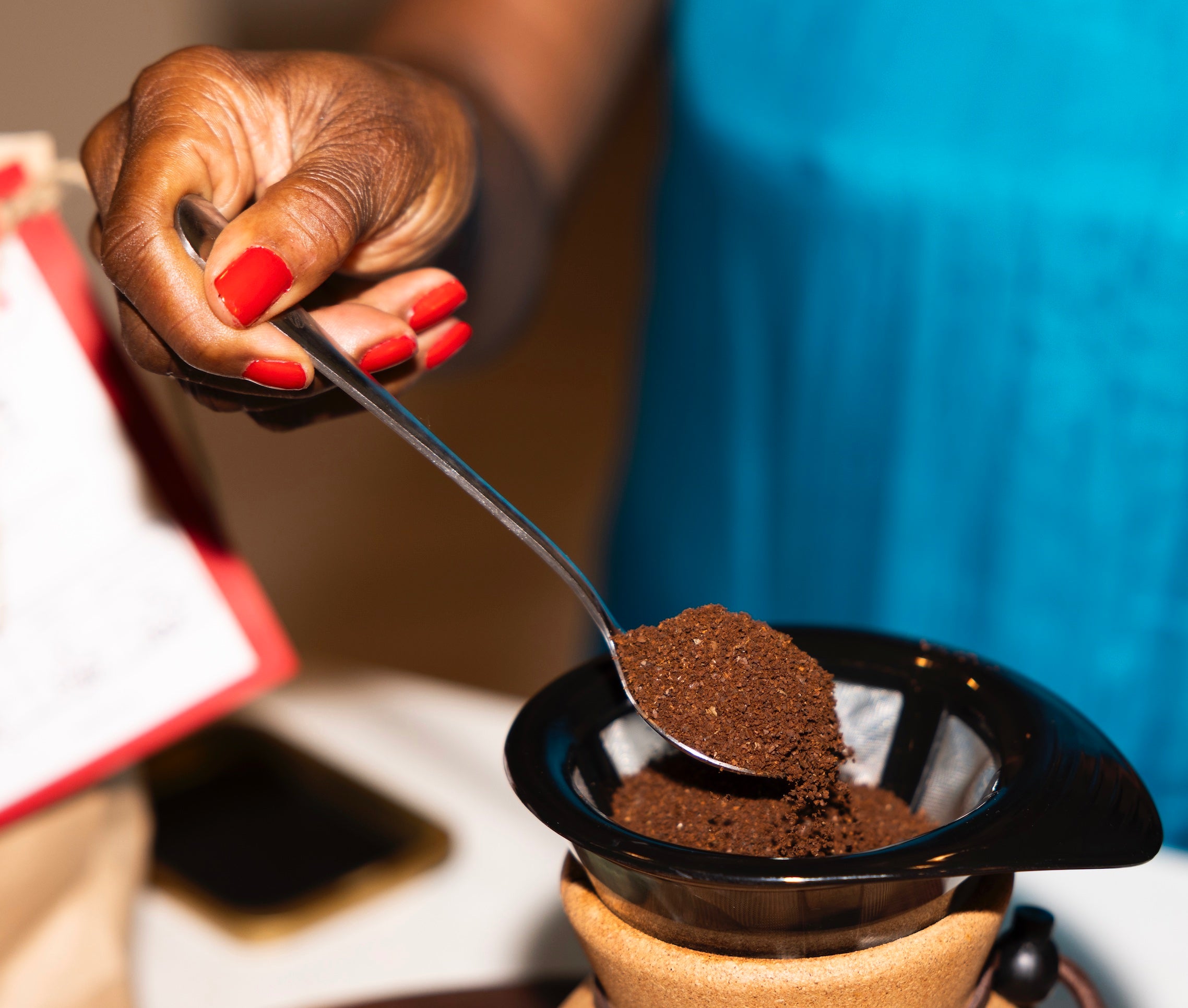pour over coffee grounds
