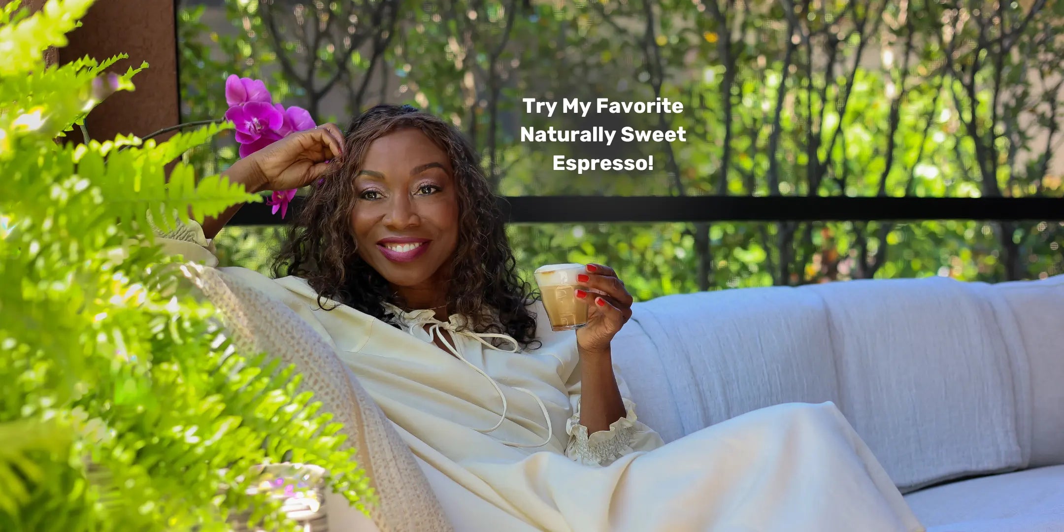 Melicent indulges in her favorite Italian espresso from Peak Flavor