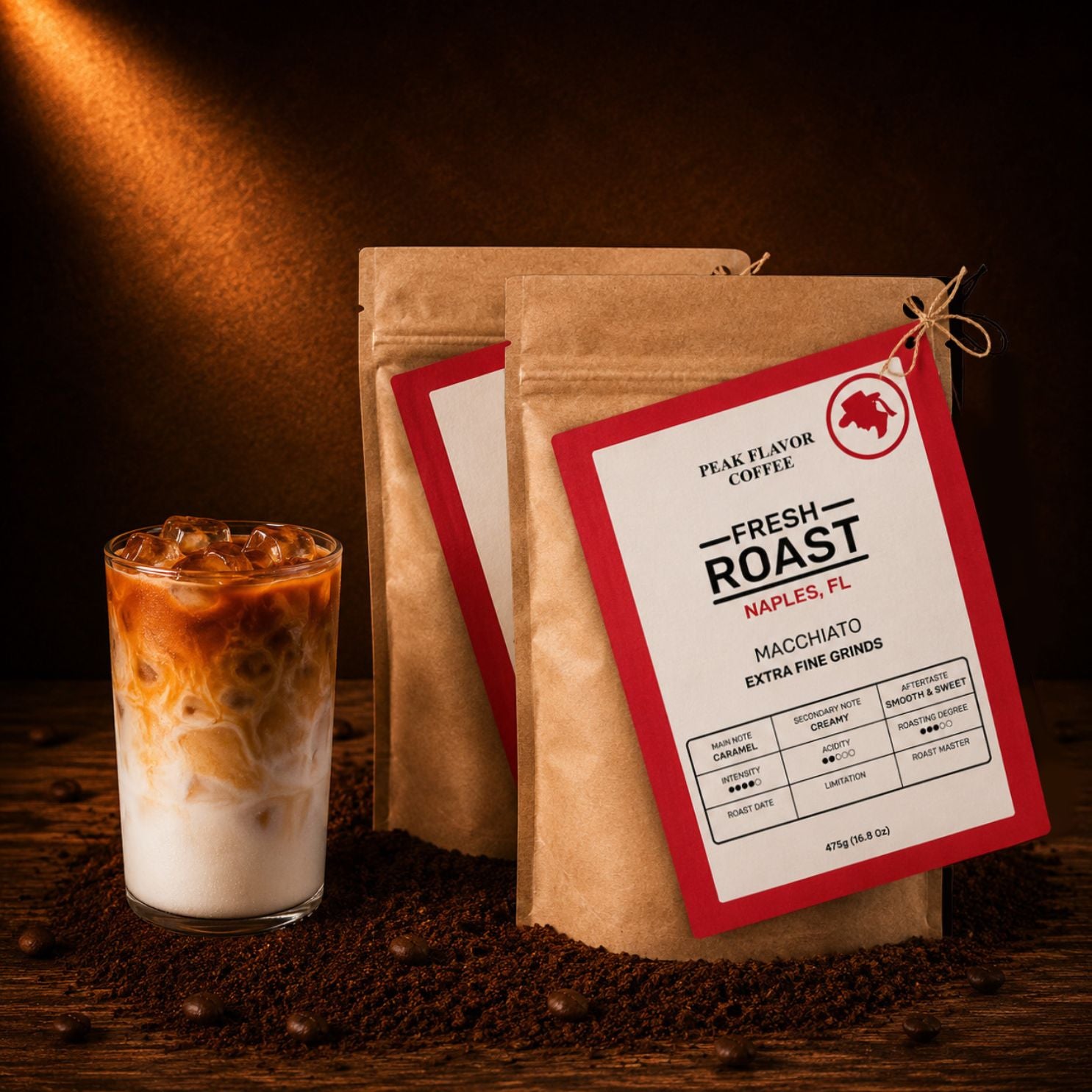ground coffee for latte macchiato