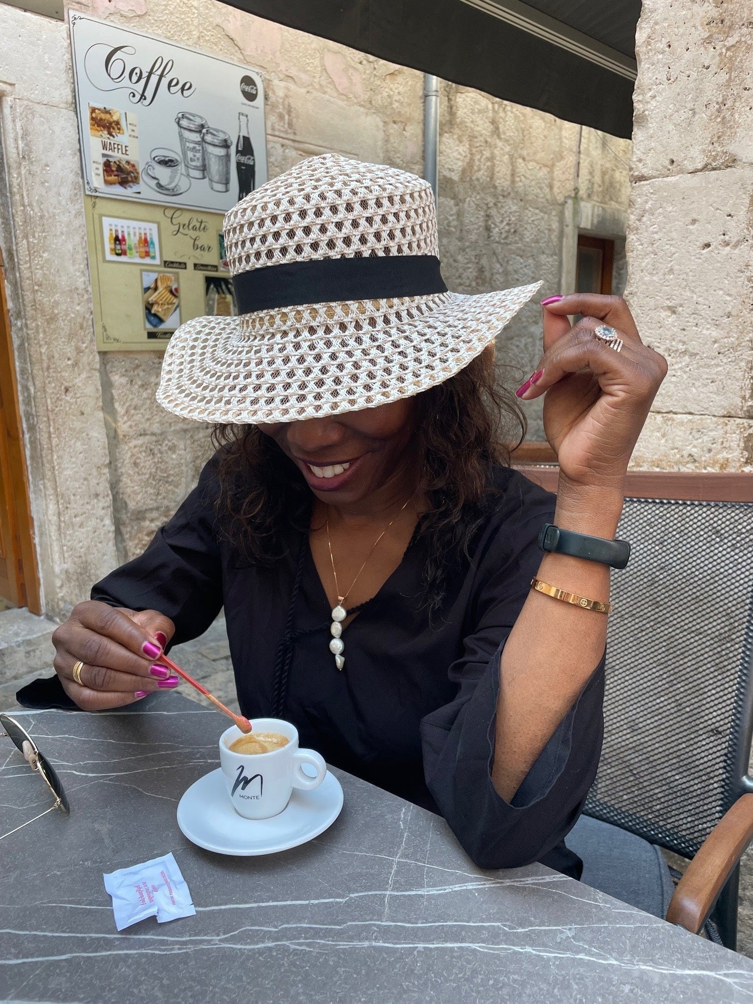 Melicent loves espresso macchiato