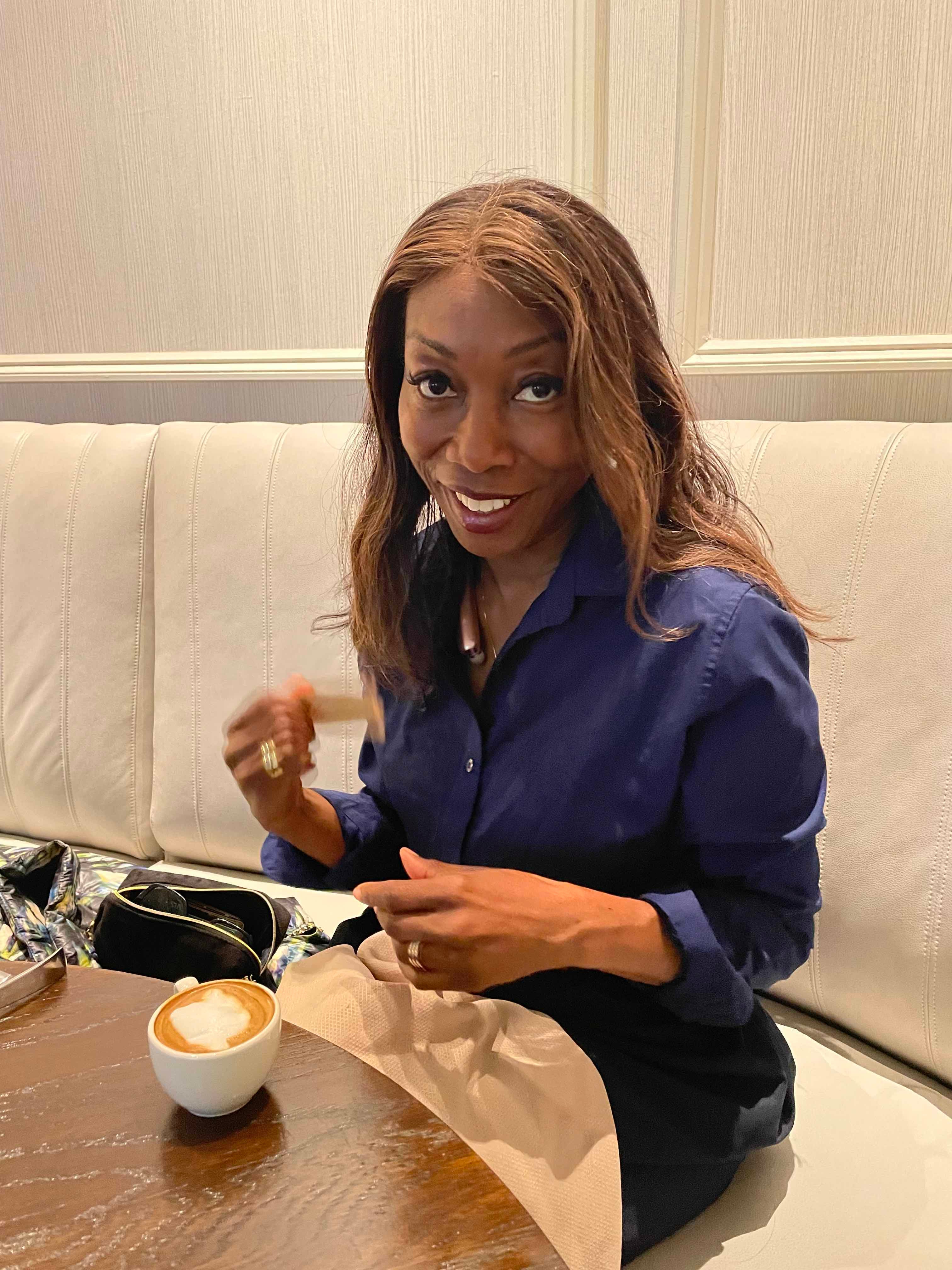 Melicent enjoys peak flavor drip coffee