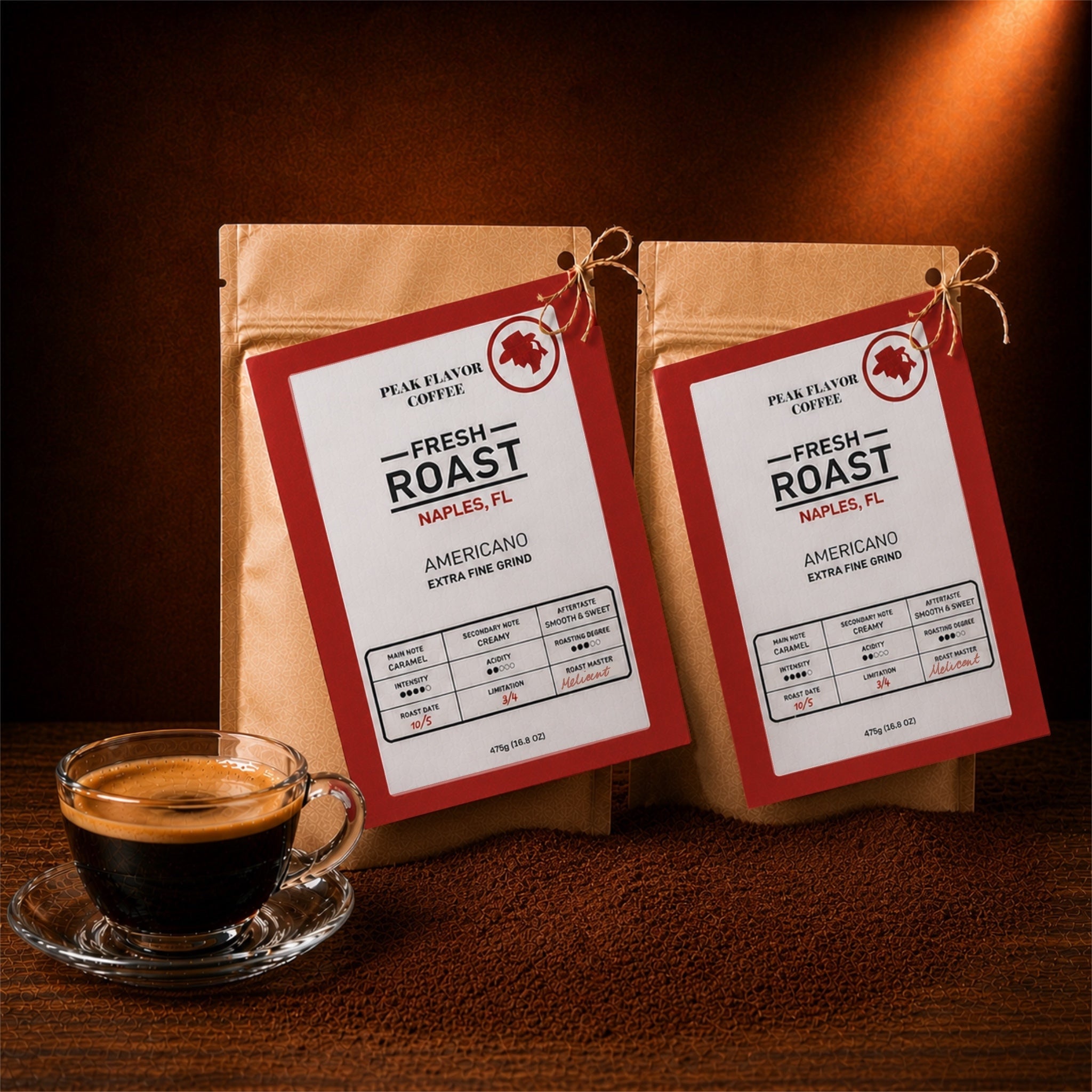 fresh roasted low acid americano coffee