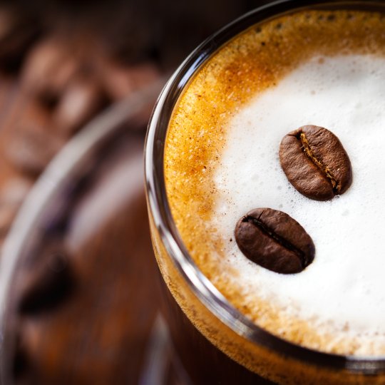 Fresh roasted macchiato by Peak Flavor is naturally sweet, mild, and creamy