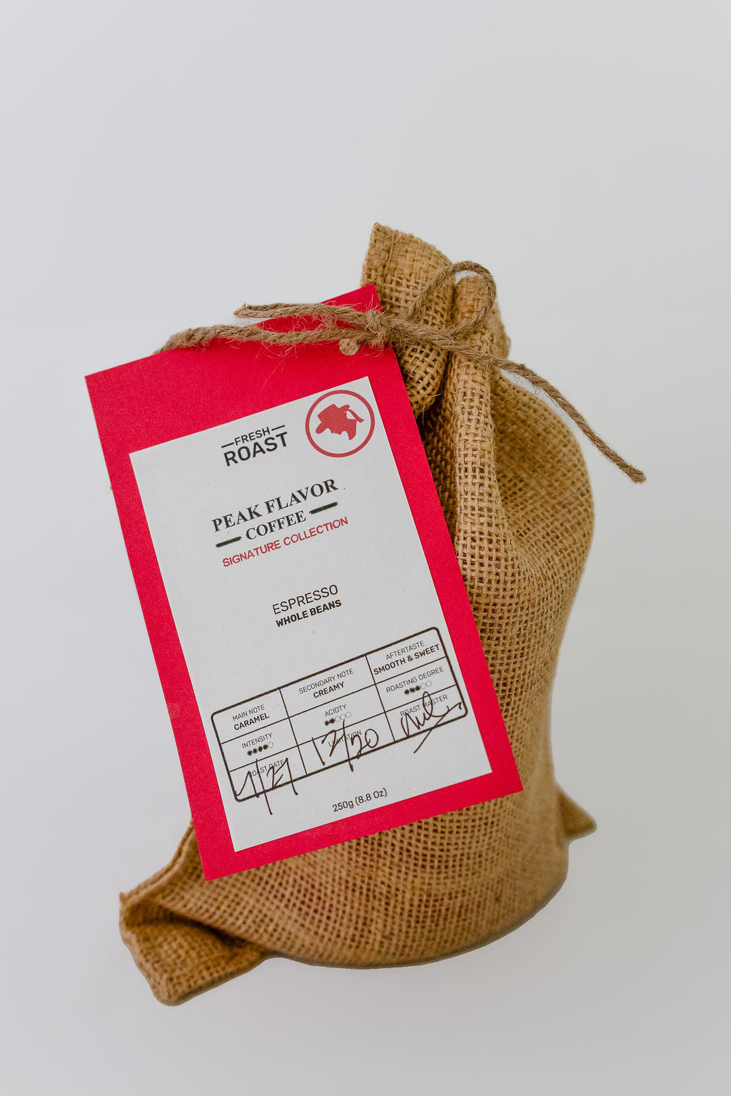 A Gift for Coffee Lovers: Authentic Italian Espresso Beans (250g) in Red Keepsake Storage Container