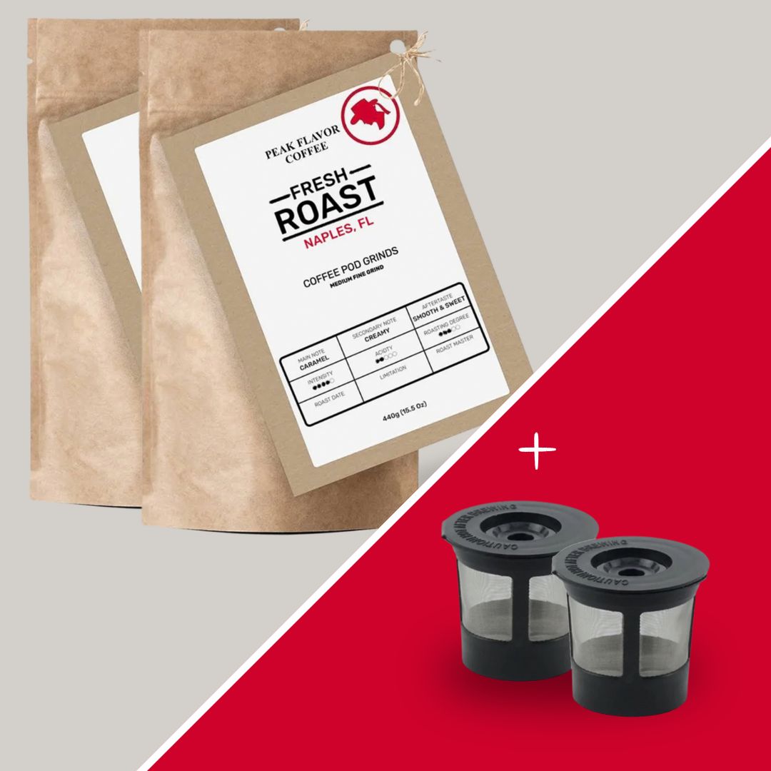 Bundle Best K Cup Coffee + Free Reusable K Cups / 2x440g + 2 Single-Stream Pods