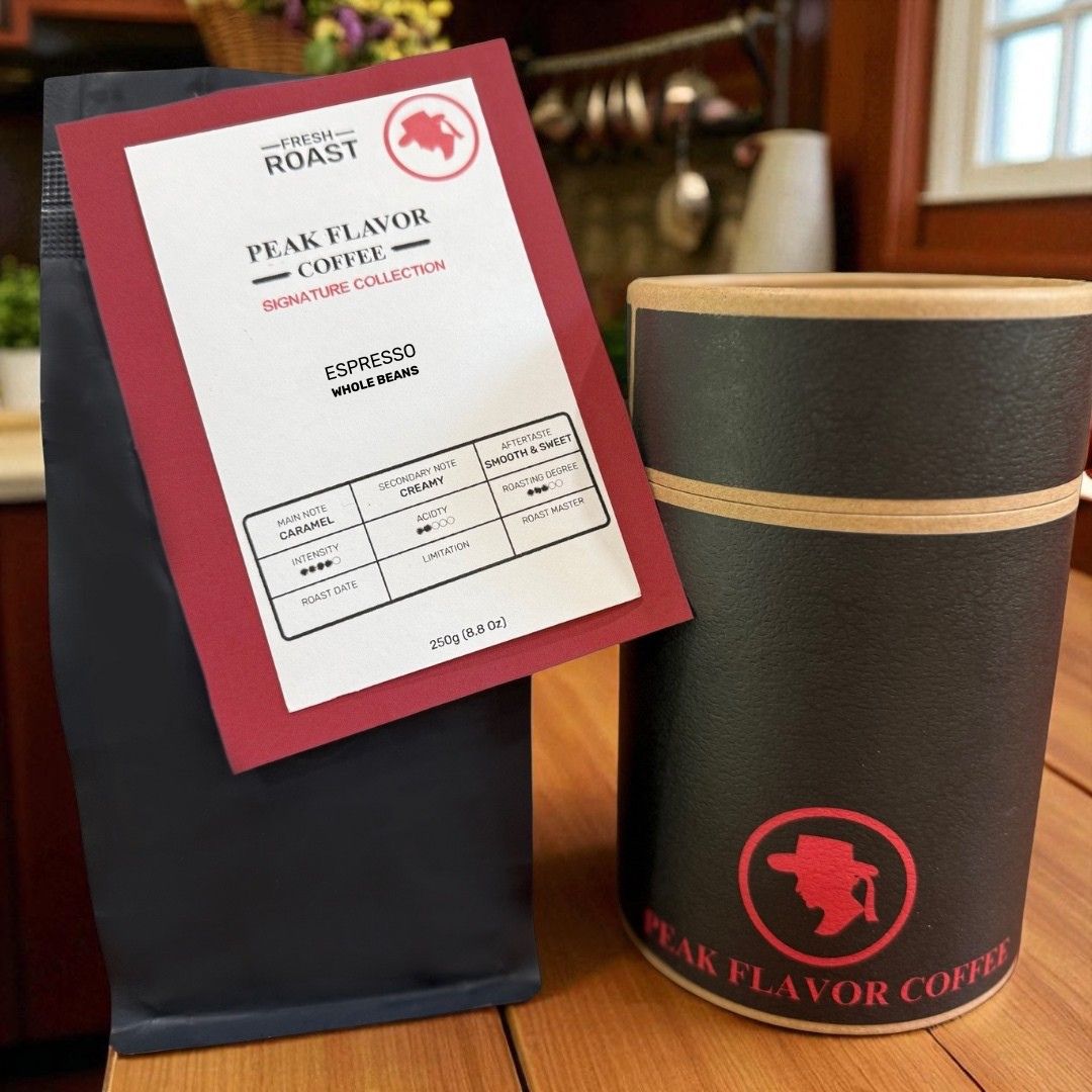 Coffee Gift: Signature Espresso Beans &  Black Coffee Storage Container