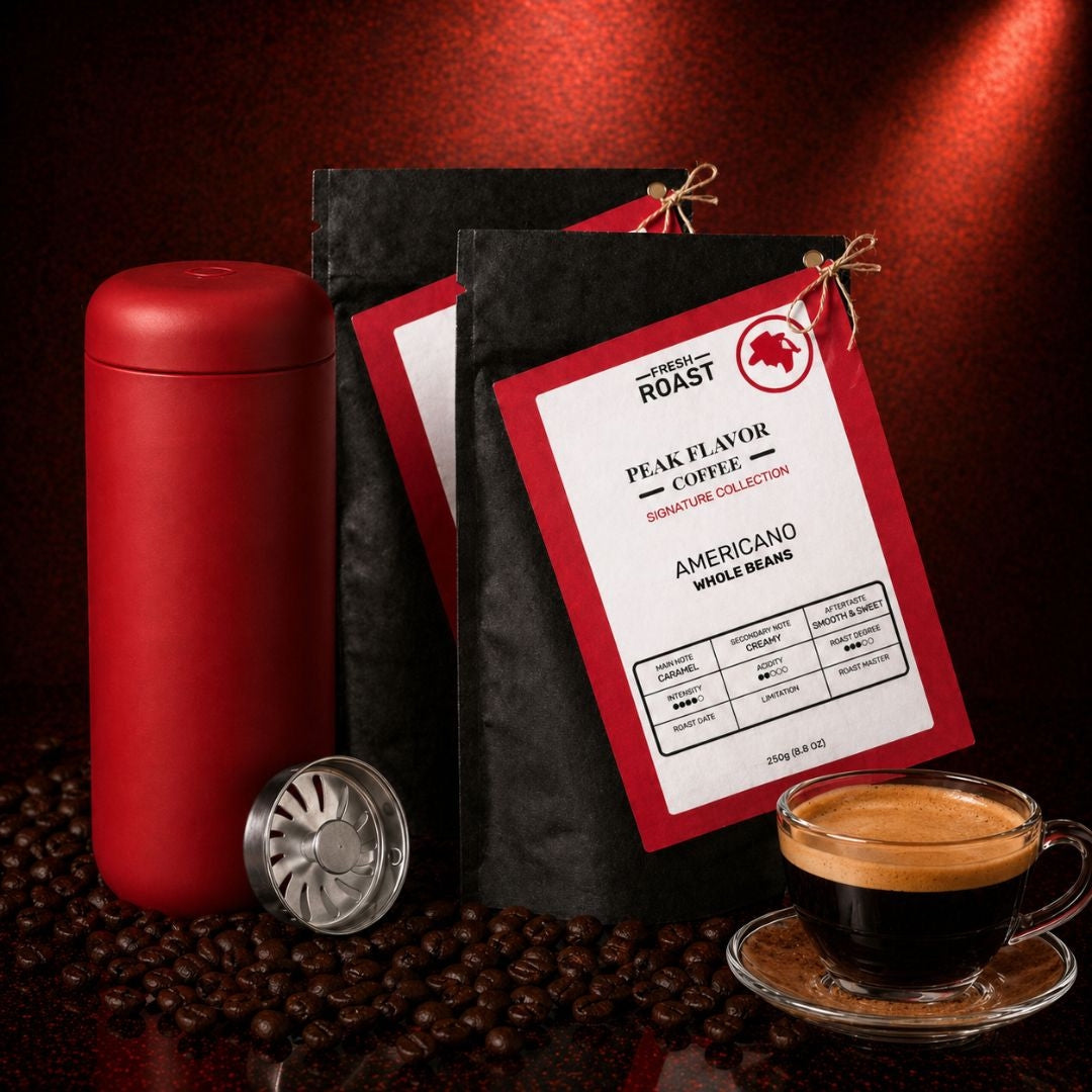 Bundle Signature Low Acid Americano coffee beans with Fellow Traveler mug