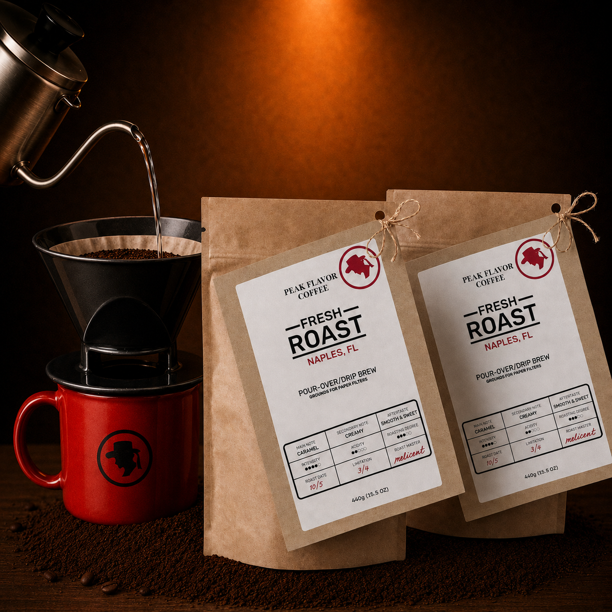 Café-Quality Organic Pour Over Bundle | Peak Freshness for 88 Brews