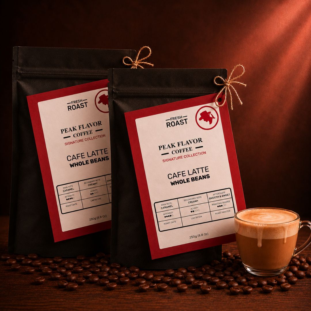 Cafe Latte Coffee Beans - Signature Espresso Roast | 2x250g for 25 Brews 