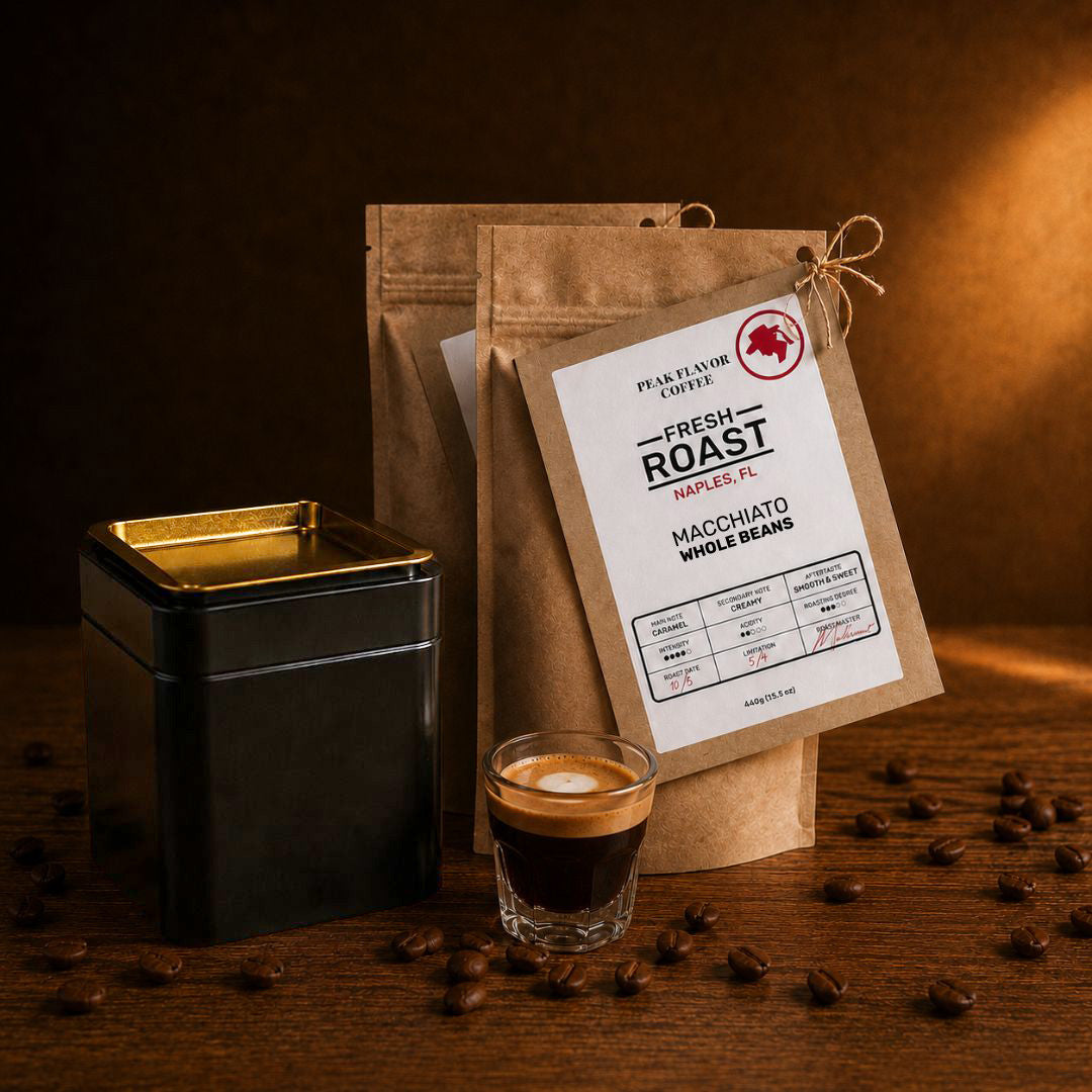 Espresso Beans for Macchiato (2x440g) & Coffee Container Bundle