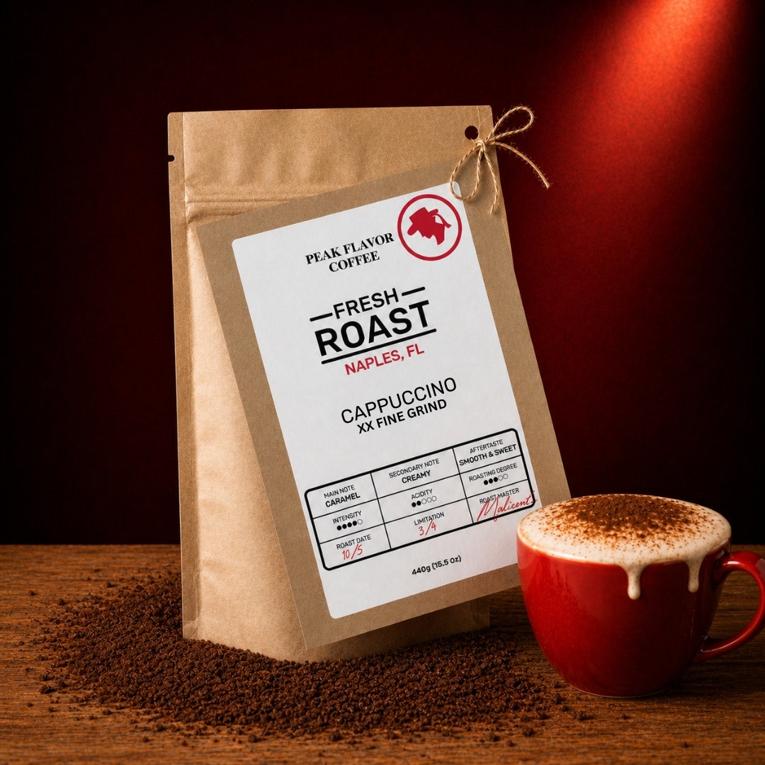 Espresso grounds for Italian cappuccino 44 brews