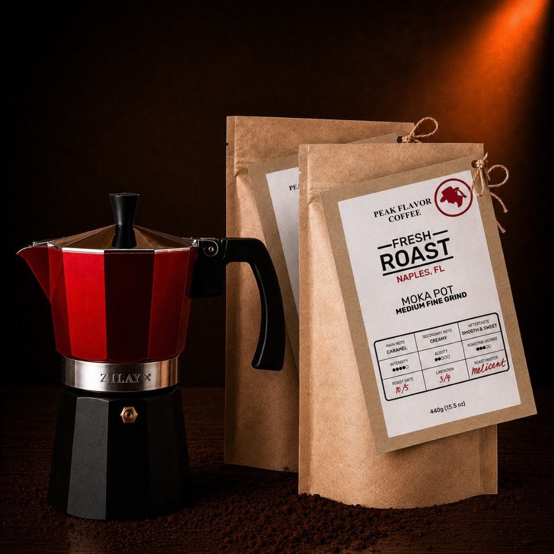 Fresh Ground Coffee & Stovetop Espresso Maker | 88-Brew Starter Kit