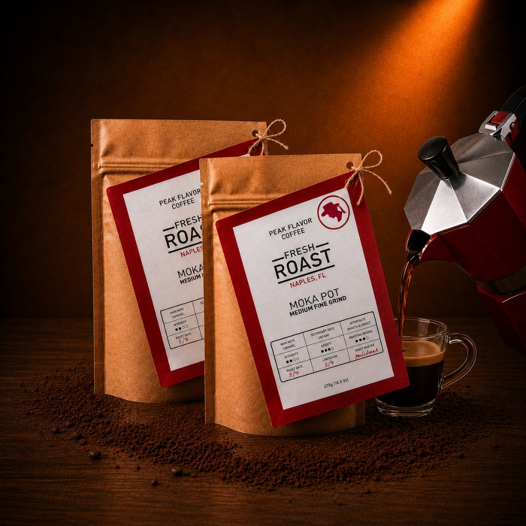 Fresh Ground Coffee for a Moka Pot Coffee Maker | 2x475g Value Bundle