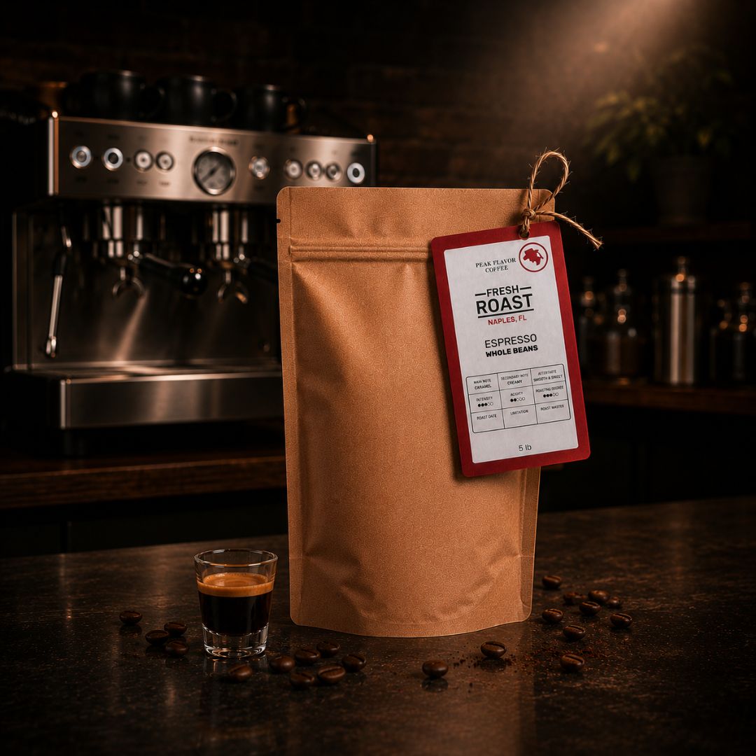 Coffee beans for authentic Italian espresso