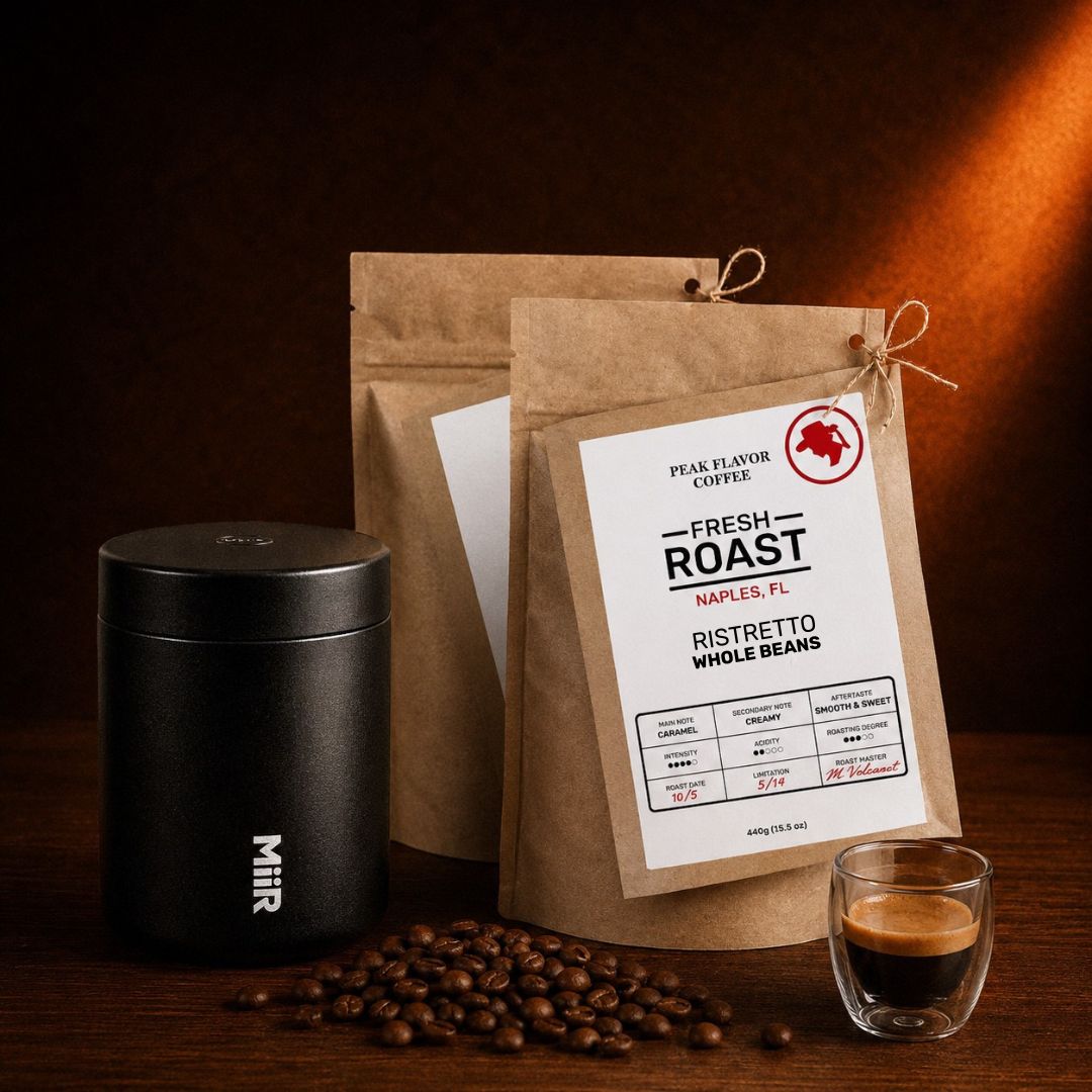 Italian Espresso Beans for Ristretto & MiiR Coffee Canister Bundle