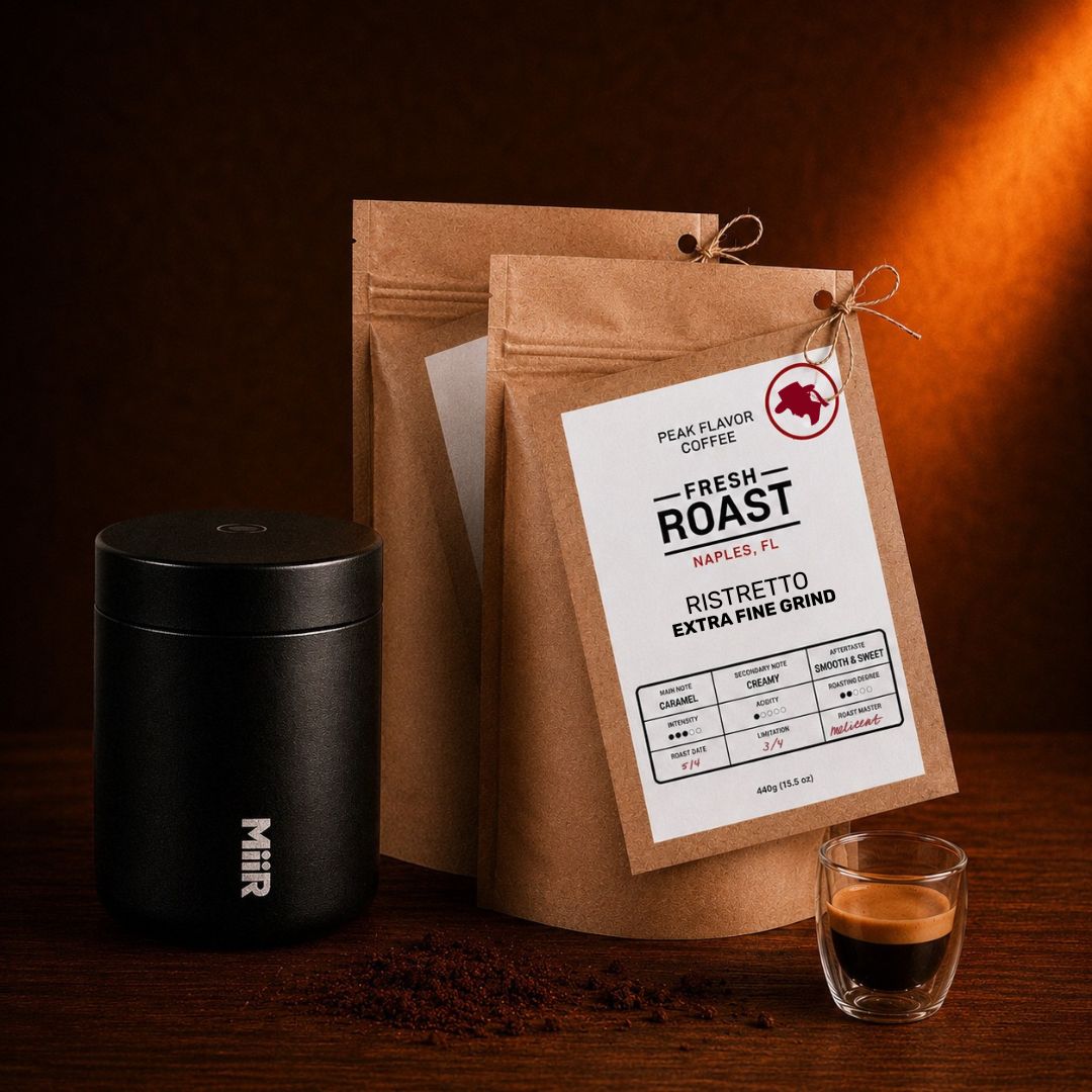 Italian Espresso Grounds for Ristretto & MiiR Coffee Canister Bundle