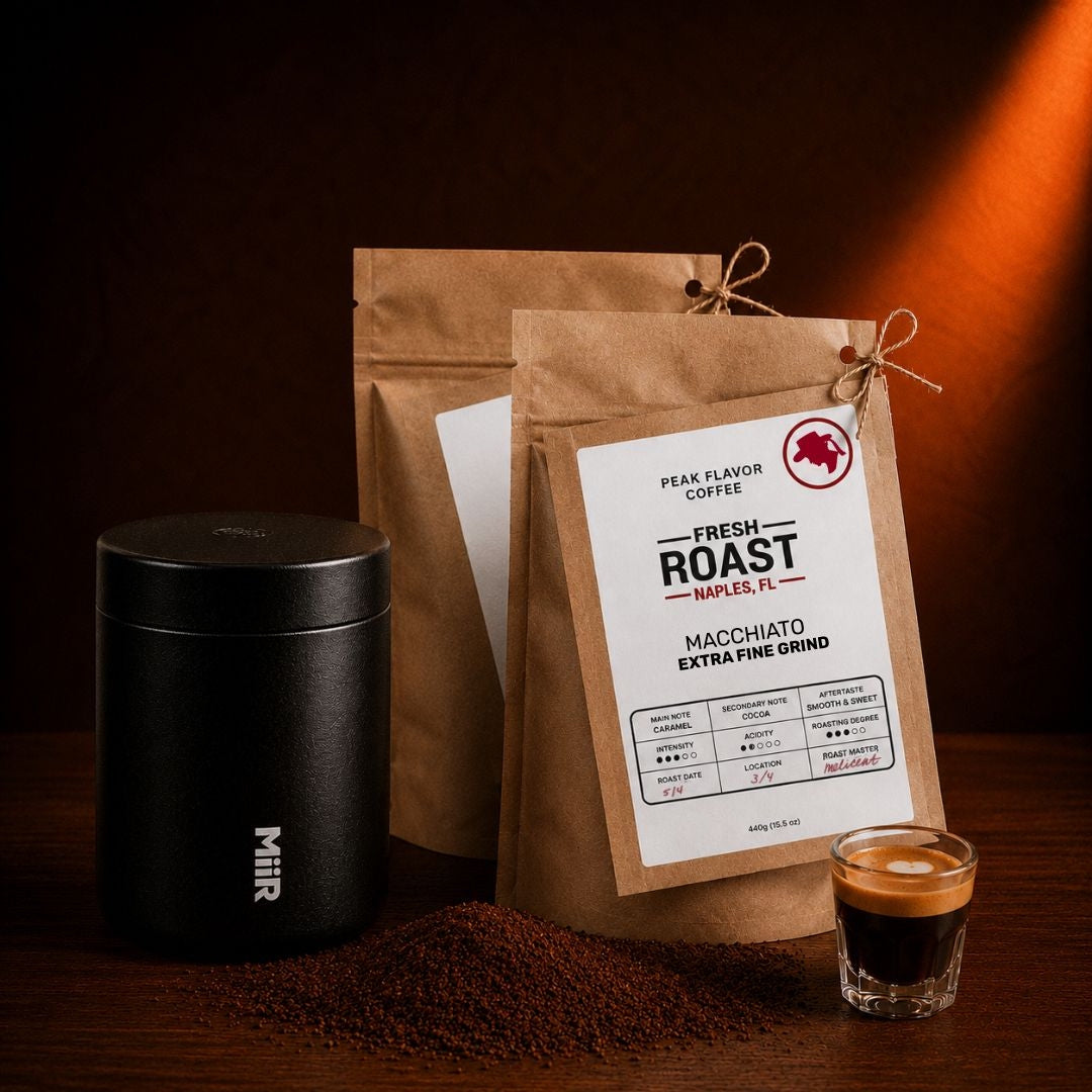 Italian coffee for macchiato plus miir coffee caniister