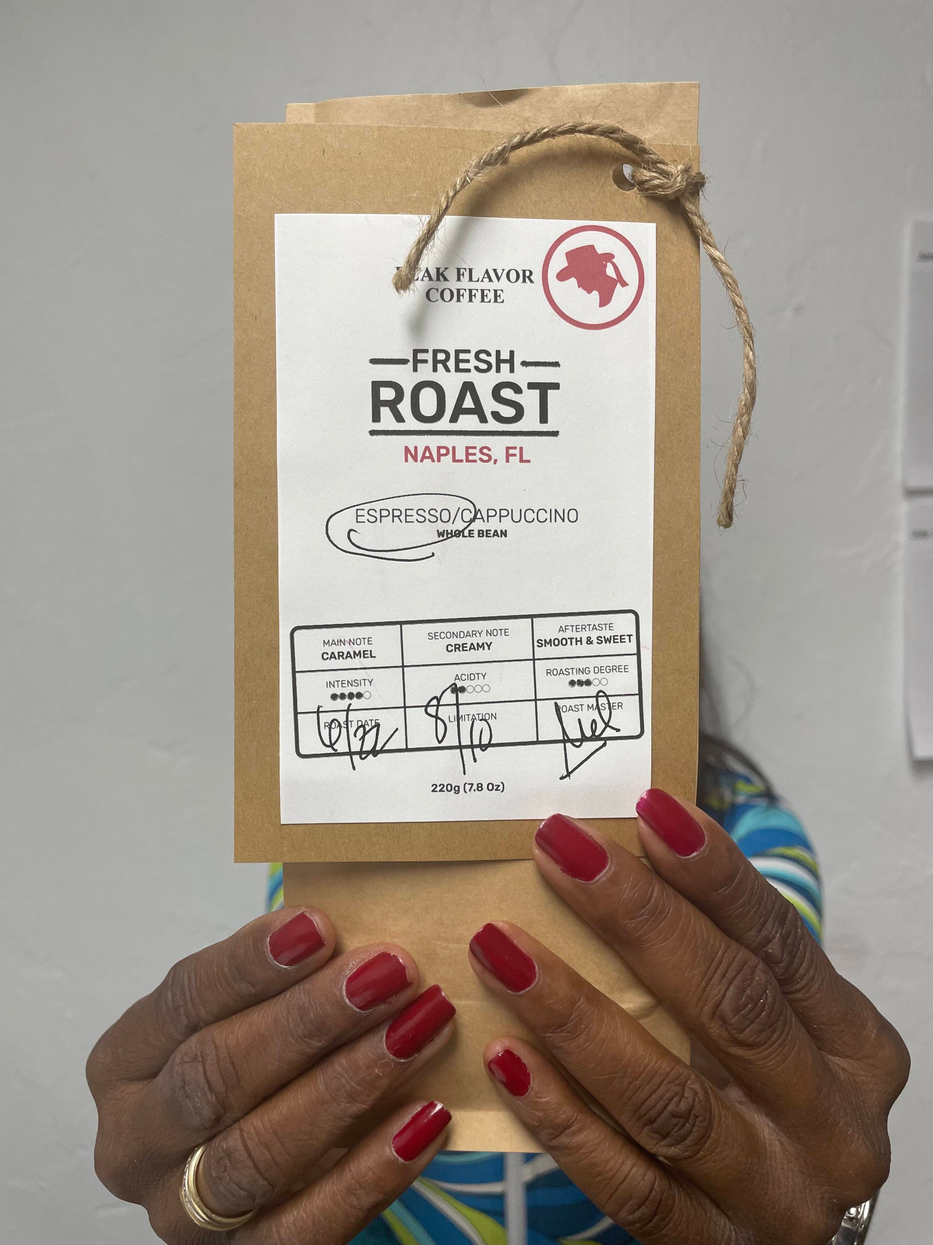 Melicent holds Espresso Beans 440