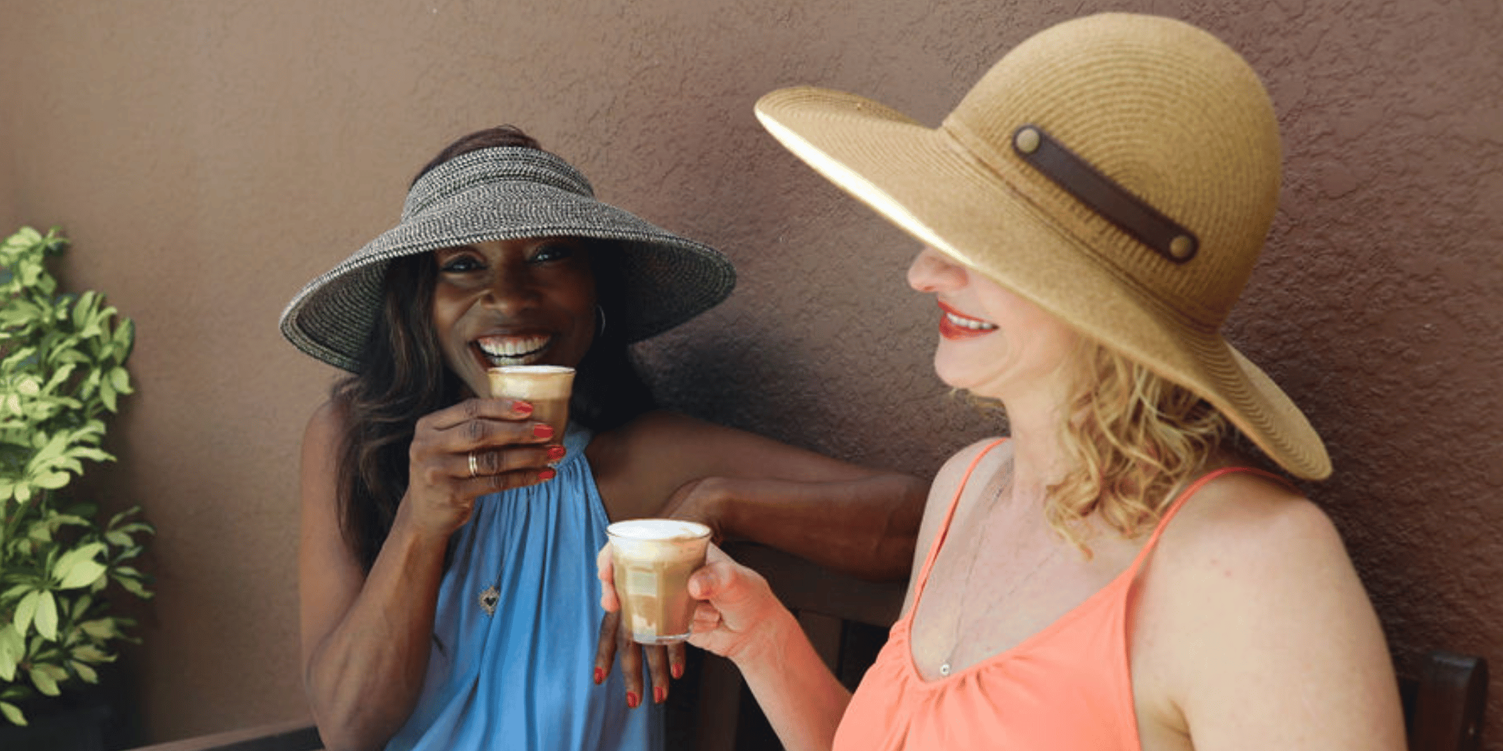 Melicent shares a naturally sweet drip coffee moment with her best friend 
