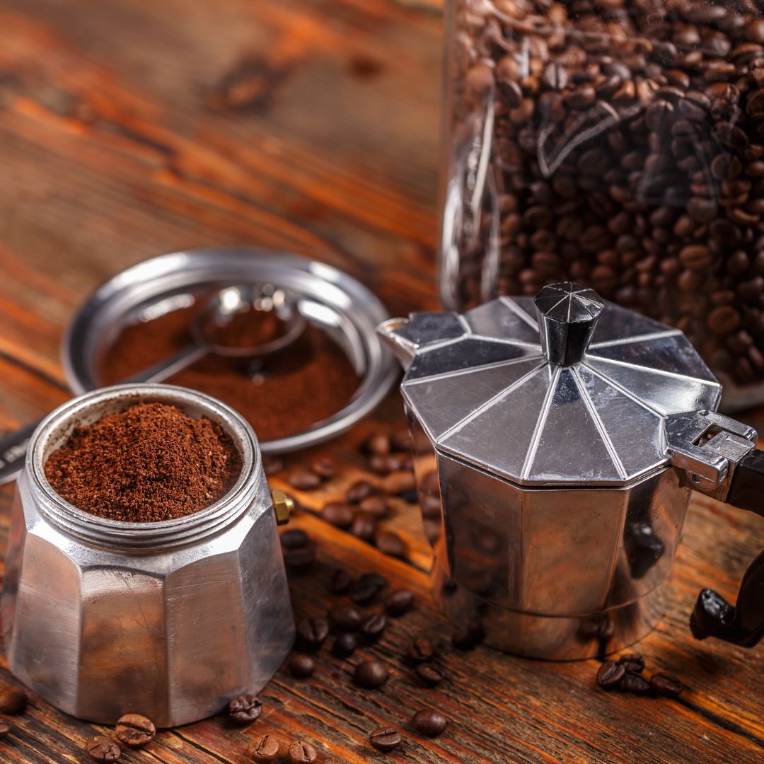 moka pot coffee grounds