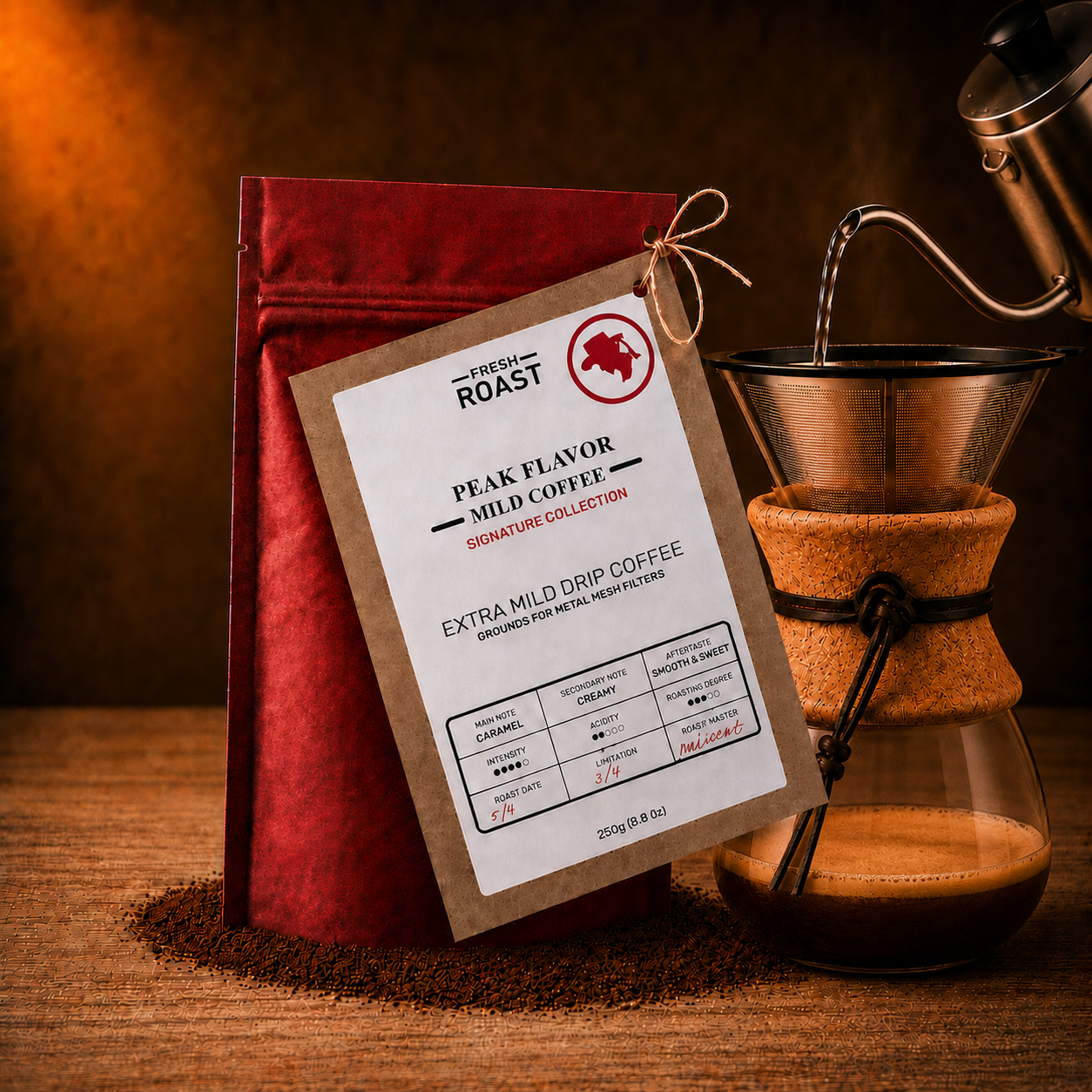 Organic Low Acid Pour Over Coffee | Precision 850µm Grind | 25 Brews