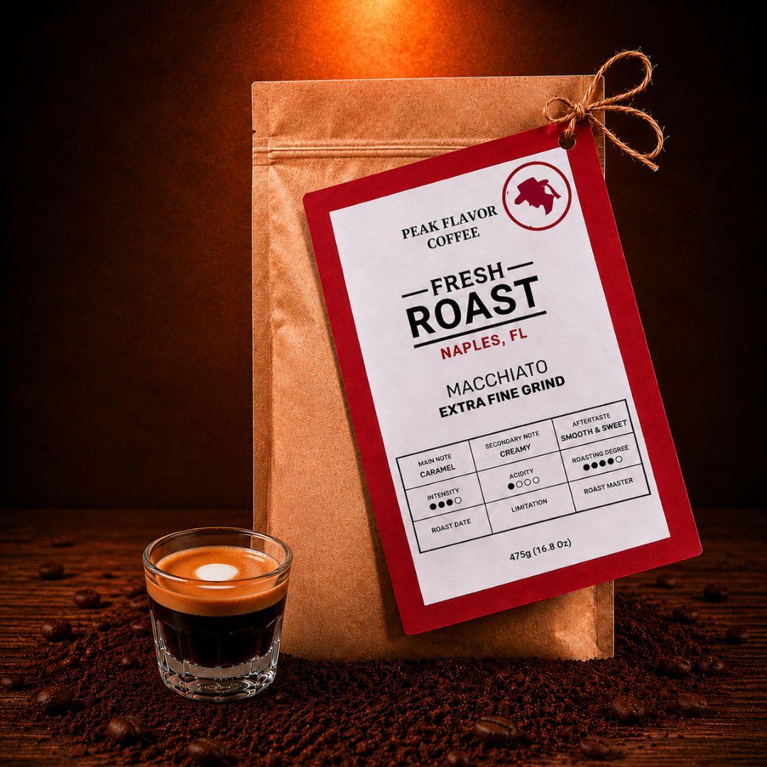 Perfect ground coffee for espresso macchiato