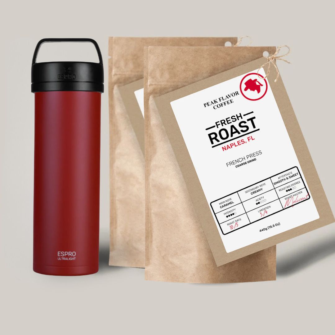 Portable french press coffee bundle