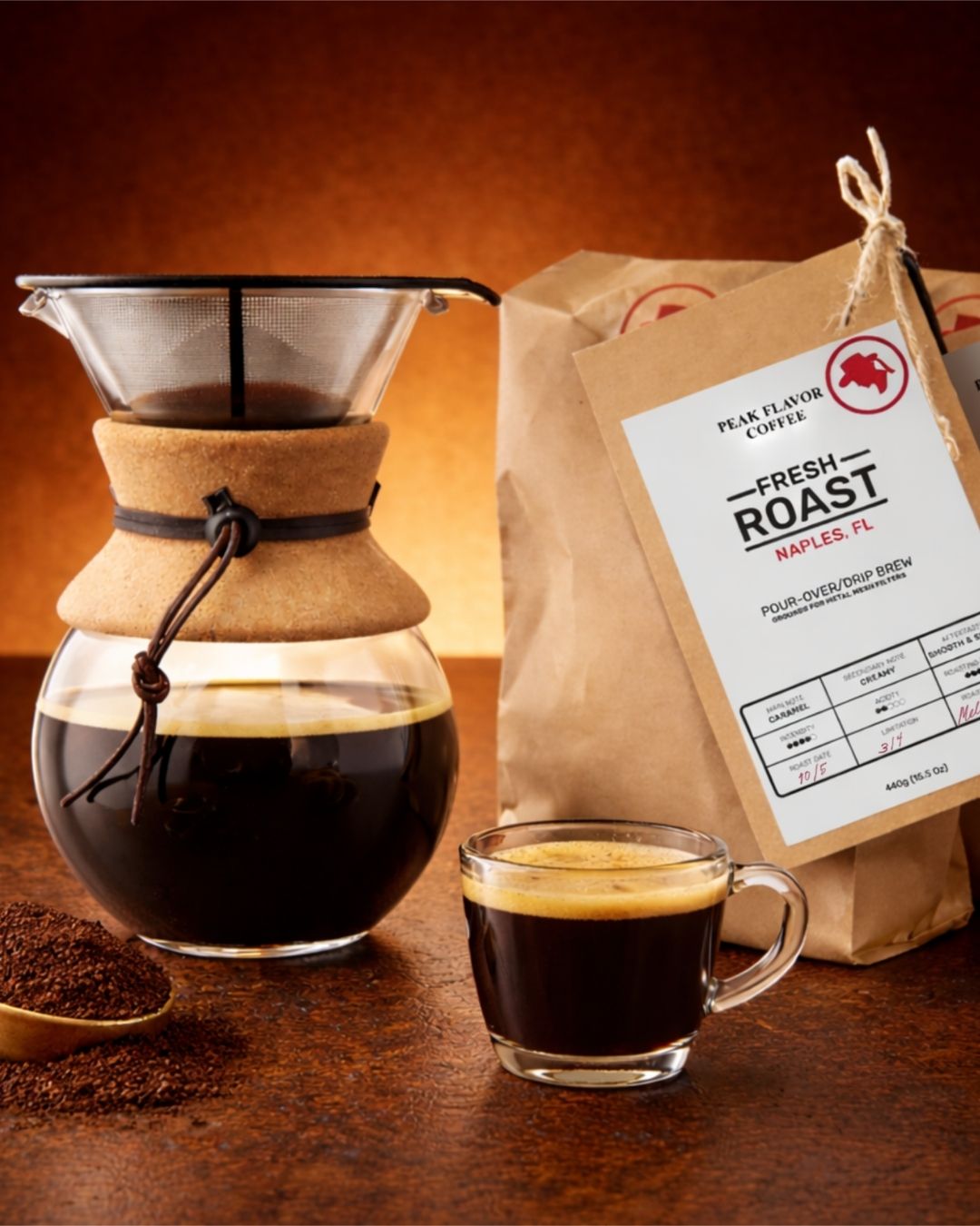 Pour Over Coffee Starter Set by Peak Flavor Coffee