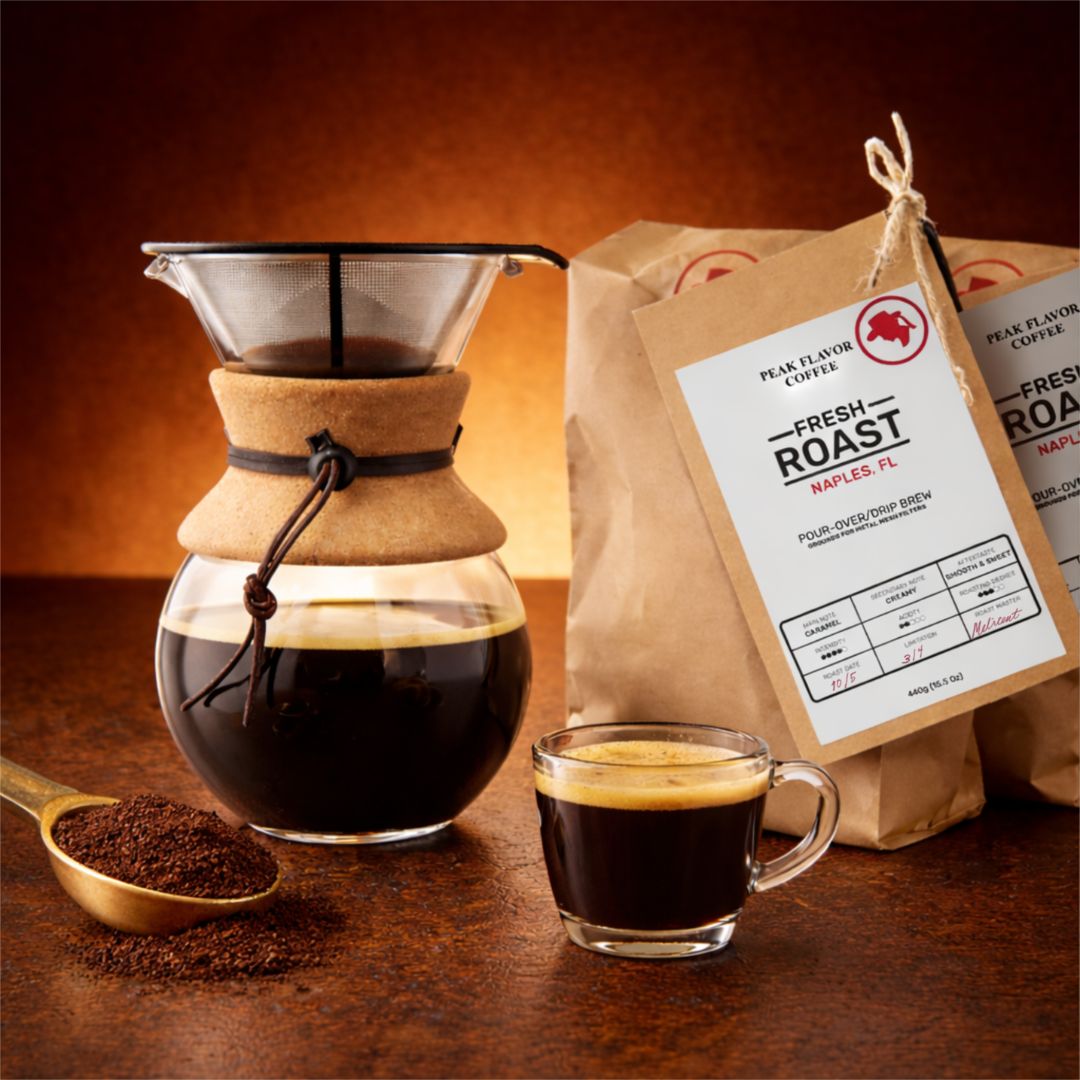 Pour Over Coffee Starter Set – Bodum Pour Over Brewer & Deep Flavor Coffee Grounds 2x440g