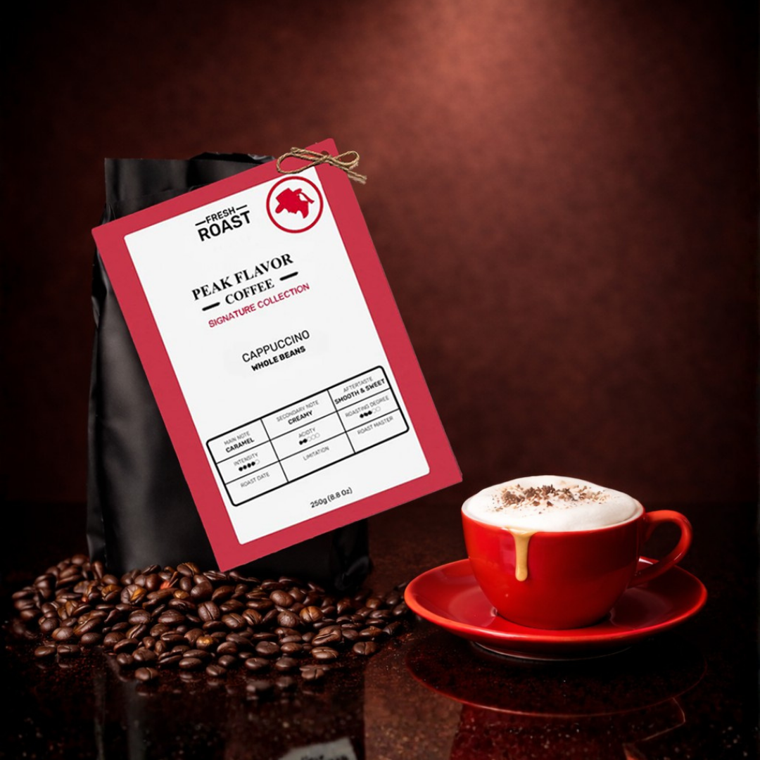 Signature Cappuccino Beans - Rich Taste with Caramelized Crema for Creamy Indulgence 250g