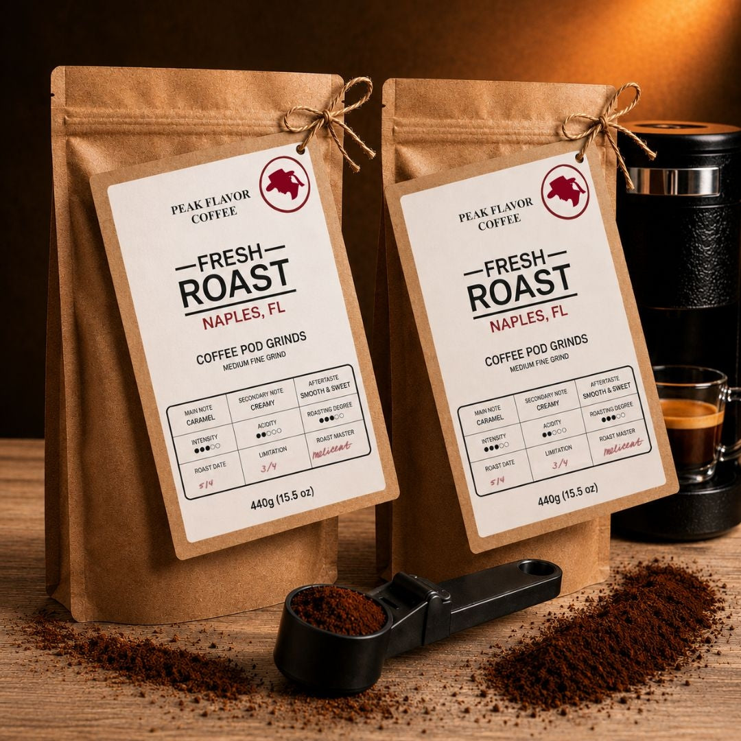 Coffee scoop bundled with 2 bags of fresh ground coffee for reusable k cups